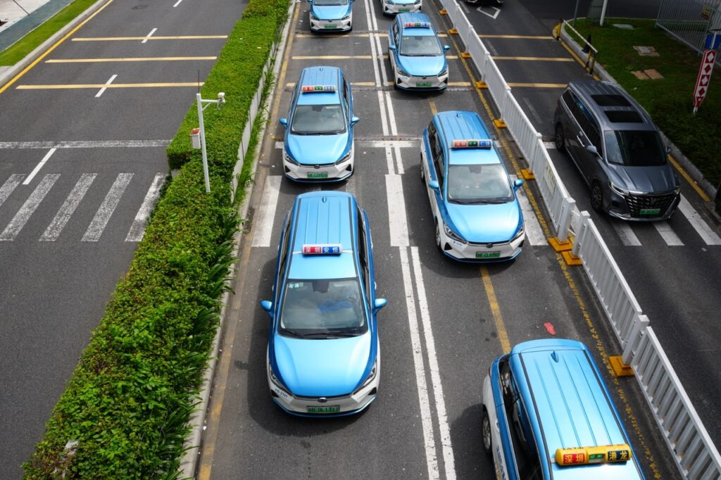 Shenzhen colorful taxi fleet