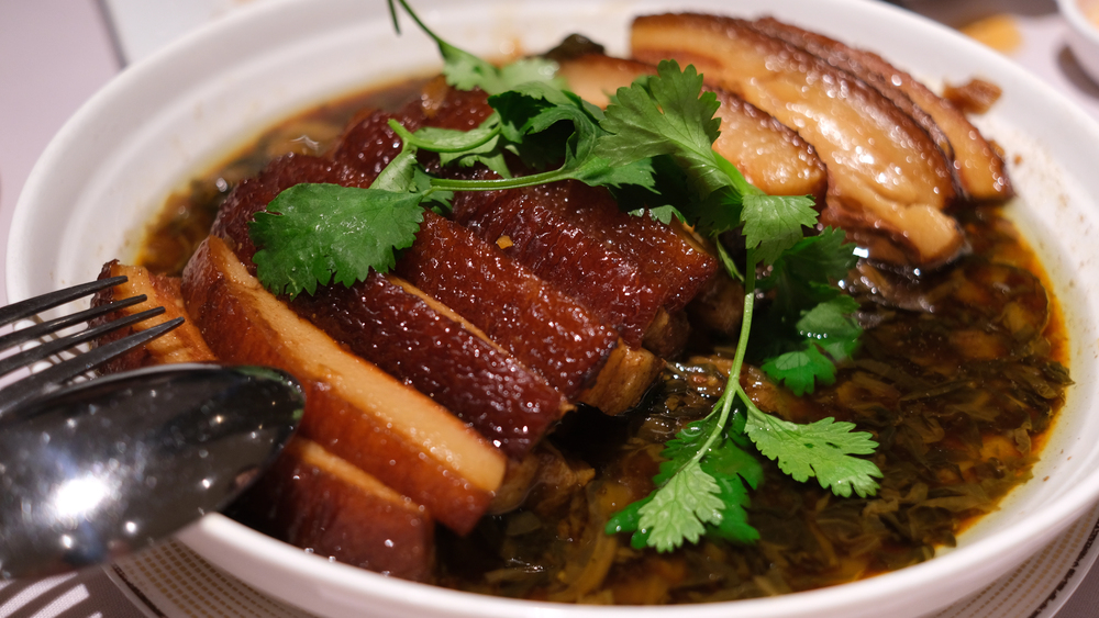 Pork belly with preserved mustard greens