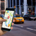 Foreigner using a taxi app