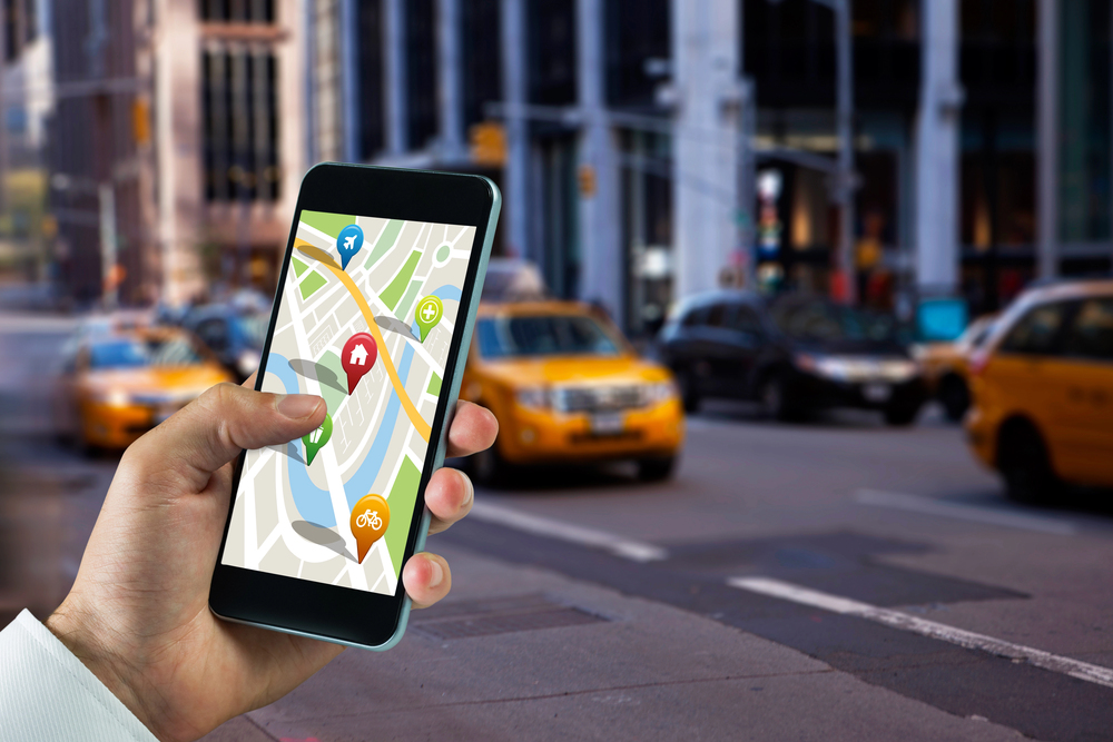 Foreigner using a taxi app