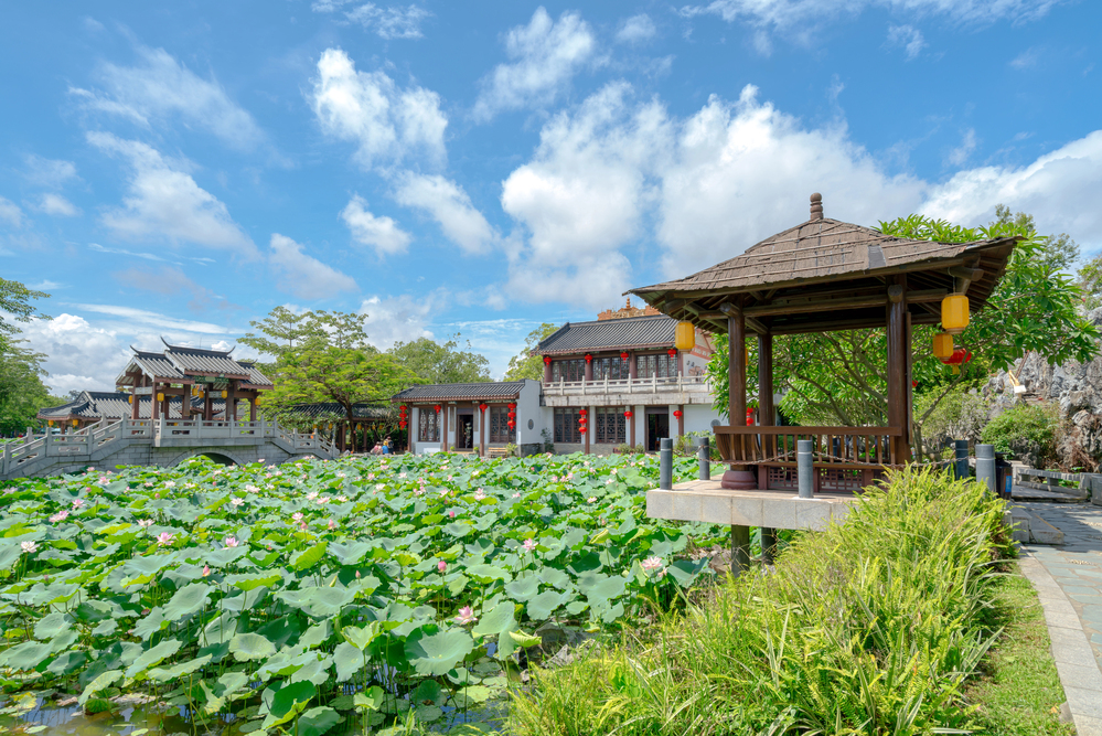 Ancient buildings at the Su Dongpo Memorial Hall, Huizhou, China.